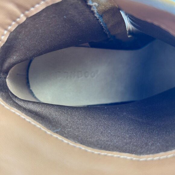 Bamboo Upstream Tan Suede Ankle Boots With Block Heel Western Size 10 Zippers - Picture 11 of 11